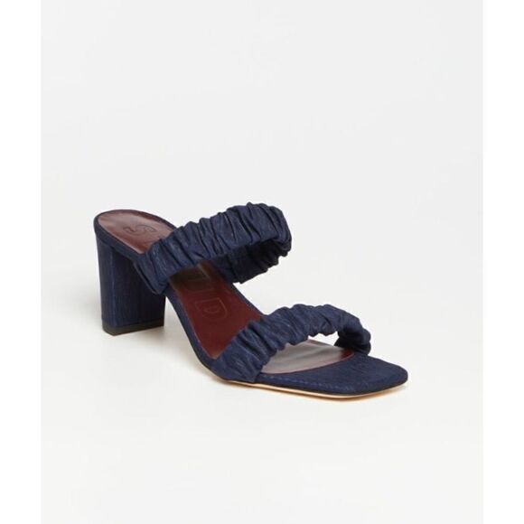 STAUD Frankie Ruched Sandal in Black NWOB Size 37 - Picture 1 of 8